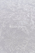 Fine sequin lace off-white/ soft French tulle fabric/ French bridal lace// L17-029