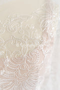 Fine sequin lace off-white/ soft French tulle fabric/ French bridal lace// L17-029