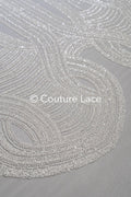 0.9y - Handbestickte Brautspitze/ Perlenspitzenstoff/ Couture Hochzeitskleidspitze/ Designer Couture Spitze/ L21-129N