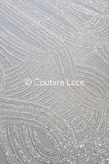 0.9y - Handbestickte Brautspitze/ Perlenspitzenstoff/ Couture Hochzeitskleidspitze/ Designer Couture Spitze/ L21-129N