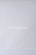 Floral pearl lace fabric off-white silver/ Bridal lace fabric with pearls &amp; sequins/ Bridal lace with flowers// L22-451