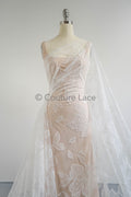 Florale Brautspitze/ Brautspitzenmaterial/ cremefarbene Brautspitze/ florale Hochzeitsspitze/ Couture-Spitze // L23-583