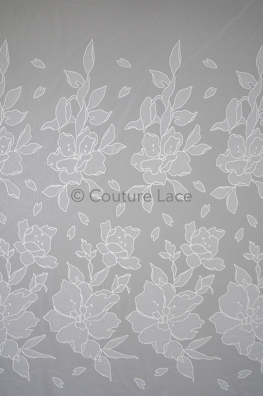 Floral bridal lace/ bridal lace material/ cream bridal lace/ floral wedding lace/ couture lace // L23-583