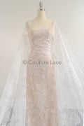 Florale Brautspitze/ Brautspitzenmaterial/ cremefarbene Brautspitze/ florale Hochzeitsspitze/ Couture-Spitze // L23-583