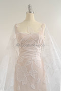 Florale Brautspitze/ Brautspitzenmaterial/ cremefarbene Brautspitze/ florale Hochzeitsspitze/ Couture-Spitze // L23-583