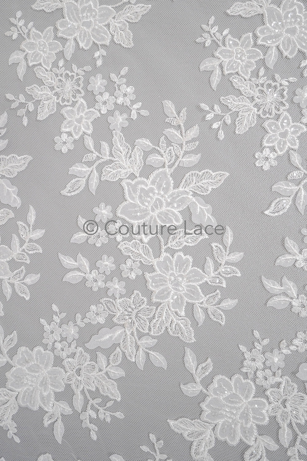 Blumen Braut Spitze Off-White/ Brautspitze mit Blumen/ Blumen Hochzeit Spitze/ Couture Spitze mit Pailletten// L23-588