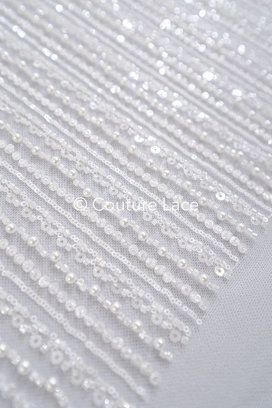 Perlen-Spitzenstoff/ Couture-Spitzenstoff/ Braut-Spitzenstoff/ Perlen-Spitzenstoff// L24-673