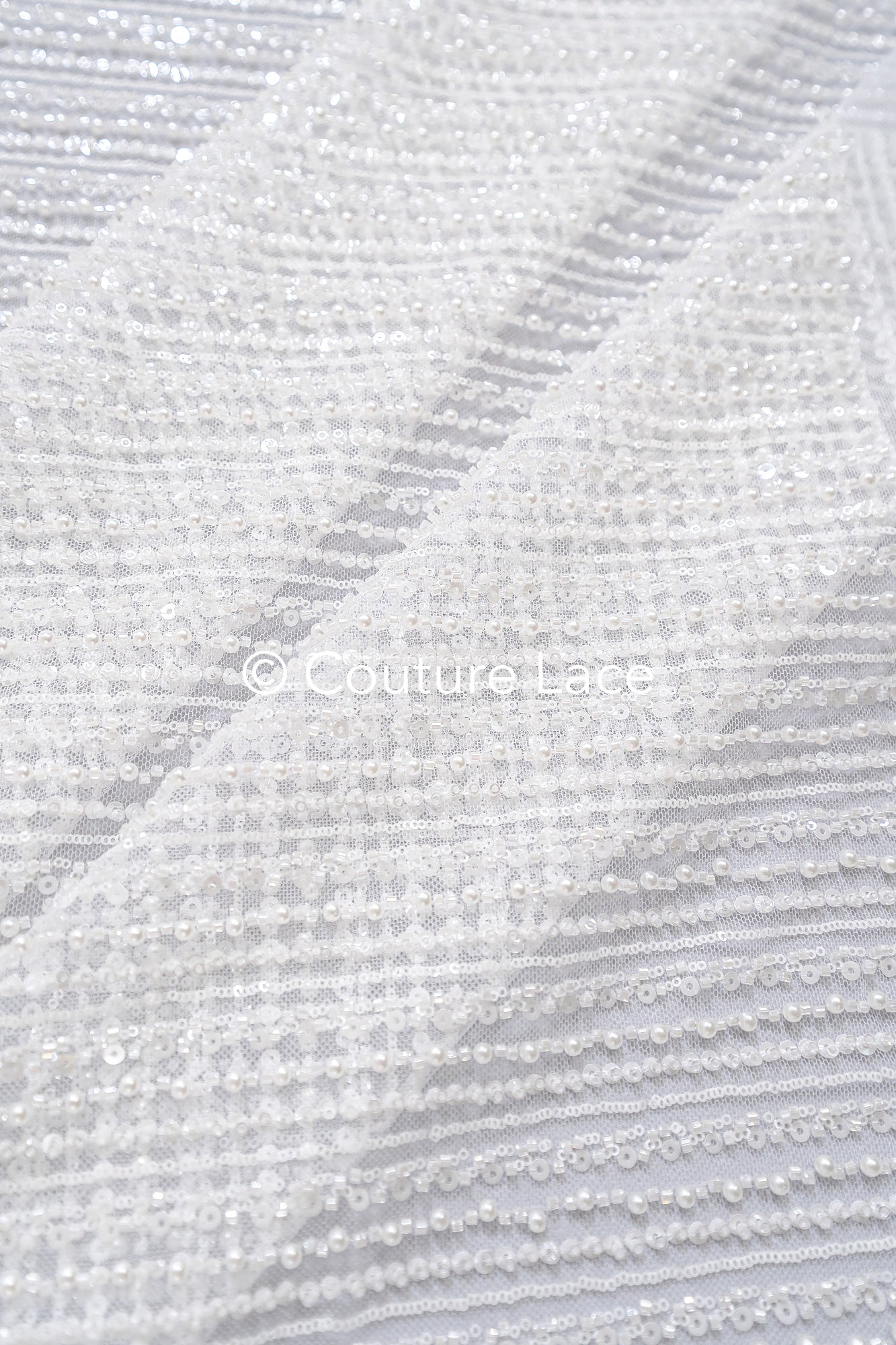 Perlen-Spitzenstoff/ Couture-Spitzenstoff/ Braut-Spitzenstoff/ Perlen-Spitzenstoff// L24-673