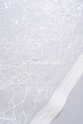 Floral bridal lace/ bridal lace fabric/ off-white bridal lace/ embroidered wedding lace/ couture lace/ L24-675