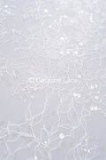 Floral bridal lace/ bridal lace fabric/ off-white bridal lace/ embroidered wedding lace/ couture lace/ L24-675