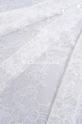 Floral bridal lace/ bridal lace fabric/ off-white bridal lace/ embroidered wedding lace/ couture lace/ L24-675