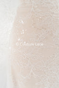 Floral bridal lace/ bridal lace fabric/ off-white bridal lace/ embroidered wedding lace/ couture lace/ L24-675