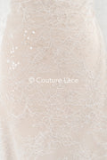Floral bridal lace/ bridal lace fabric/ off-white bridal lace/ embroidered wedding lace/ couture lace/ L24-675