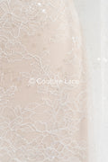 Floral bridal lace/ bridal lace fabric/ off-white bridal lace/ embroidered wedding lace/ couture lace/ L24-675