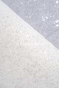 Floral bridal lace/ bridal lace fabric/ off-white bridal lace/ embroidered wedding lace/ couture lace/ L24-675