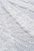 Beaded lace fabric/ Couture lace fabric/ Bridal lace fabric/ Beaded lace fabric// L24-677