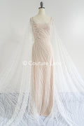 Beaded lace fabric/ Couture lace fabric/ Bridal lace fabric/ Beaded lace fabric// L24-677