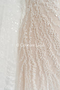 Beaded lace fabric/ Couture lace fabric/ Bridal lace fabric/ Beaded lace fabric// L24-677