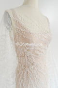 Beaded lace fabric/ Couture lace fabric/ Bridal lace fabric/ Beaded lace fabric// L24-677