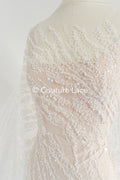 Beaded lace fabric/ Couture lace fabric/ Bridal lace fabric/ Beaded lace fabric// L24-677