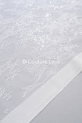 Floral bridal lace/ bridal lace fabric/ off-white bridal lace/ embroidered wedding lace/ couture lace/ L24-678