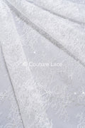 Floral bridal lace/ bridal lace fabric/ off-white bridal lace/ embroidered wedding lace/ couture lace/ L24-678
