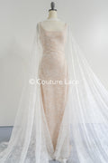Floral bridal lace/ bridal lace fabric/ off-white bridal lace/ embroidered wedding lace/ couture lace/ L24-678