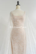 Floral bridal lace/ bridal lace fabric/ off-white bridal lace/ embroidered wedding lace/ couture lace/ L24-678