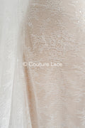 Floral bridal lace/ bridal lace fabric/ off-white bridal lace/ embroidered wedding lace/ couture lace/ L24-678