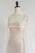 Floral bridal lace/ bridal lace fabric/ off-white bridal lace/ embroidered wedding lace/ couture lace/ L24-678