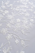 pearl lace fabric/ couture lace fabric/ floral bridal lace fabric/ pearl lace fabric// L24-679
