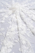 pearl lace fabric/ couture lace fabric/ floral bridal lace fabric/ pearl lace fabric// L24-679