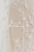 pearl lace fabric/ couture lace fabric/ floral bridal lace fabric/ pearl lace fabric// L24-679