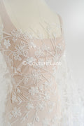 pearl lace fabric/ couture lace fabric/ floral bridal lace fabric/ pearl lace fabric// L24-679