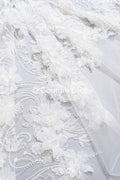 3D flower lace fabric/ French bridal lace fabric/ Romantic floral lace fabric with 3D flowers/ Wedding lace fabric// L24-682