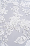 3D Blumen-Spitzenstoff/ Französischer Braut-Spitzenstoff/ Romantischer Blumen-Spitzenstoff mit 3D Blumen/ Hochzeitsspitzenstoff// L24-684