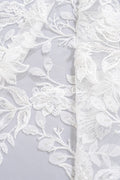 3D Blumen-Spitzenstoff/ Französischer Braut-Spitzenstoff/ Romantischer Blumen-Spitzenstoff mit 3D Blumen/ Hochzeitsspitzenstoff// L24-684