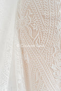Floral bridal lace/ bridal lace fabric/ off-white bridal lace/ embroidered wedding lace/ couture lace/ L24-685