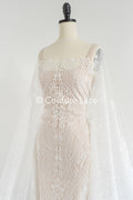 Floral bridal lace/ bridal lace fabric/ off-white bridal lace/ embroidered wedding lace/ couture lace/ L24-685