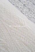 Floral bridal lace/ bridal lace fabric/ off-white bridal lace/ embroidered wedding lace/ couture lace/ L24-685
