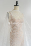 French floral lace/ bridal raschel lace/ French veil lace/ Chanitilly lace for the bride// L24-691