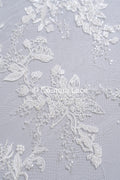 Perlen-Spitzenstoff/ Couture-Spitzenstoff floral/ Braut-Spitzenstoff/ Perlen-Spitzenstoff// L24-692