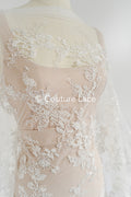 Perlen-Spitzenstoff/ Couture-Spitzenstoff floral/ Braut-Spitzenstoff/ Perlen-Spitzenstoff// L24-692
