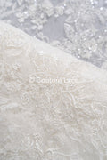 Perlen-Spitzenstoff/ Couture-Spitzenstoff floral/ Braut-Spitzenstoff/ Perlen-Spitzenstoff// L24-692
