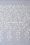 Floral bridal lace/ bridal lace fabric/ off-white bridal lace/ embroidered wedding lace/ couture lace/ L24-693
