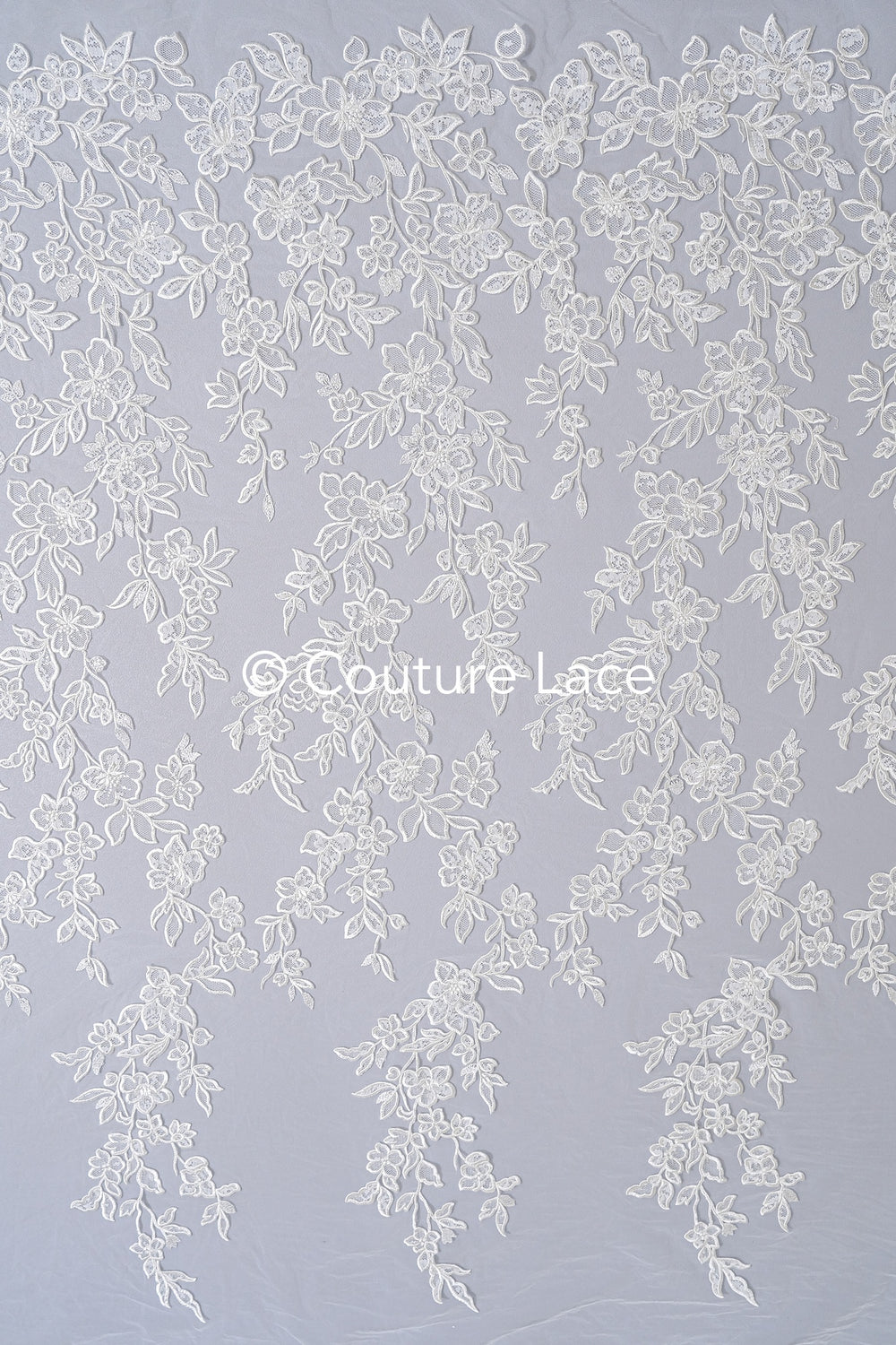 Floral bridal lace/ bridal lace fabric/ off-white bridal lace/ embroidered wedding lace/ couture lace/ L24-693
