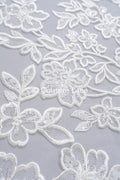 Floral bridal lace/ bridal lace fabric/ off-white bridal lace/ embroidered wedding lace/ couture lace/ L24-693