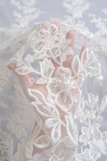 Floral bridal lace/ bridal lace fabric/ off-white bridal lace/ embroidered wedding lace/ couture lace/ L24-693