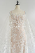 Floral bridal lace/ bridal lace fabric/ off-white bridal lace/ embroidered wedding lace/ couture lace/ L24-693