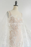 Floral bridal lace/ bridal lace fabric/ off-white bridal lace/ embroidered wedding lace/ couture lace/ L24-693